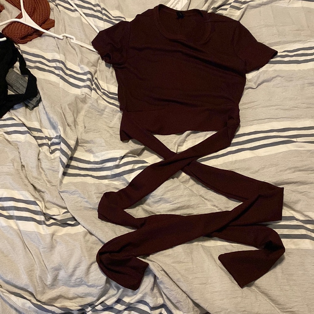 Maroon crop top